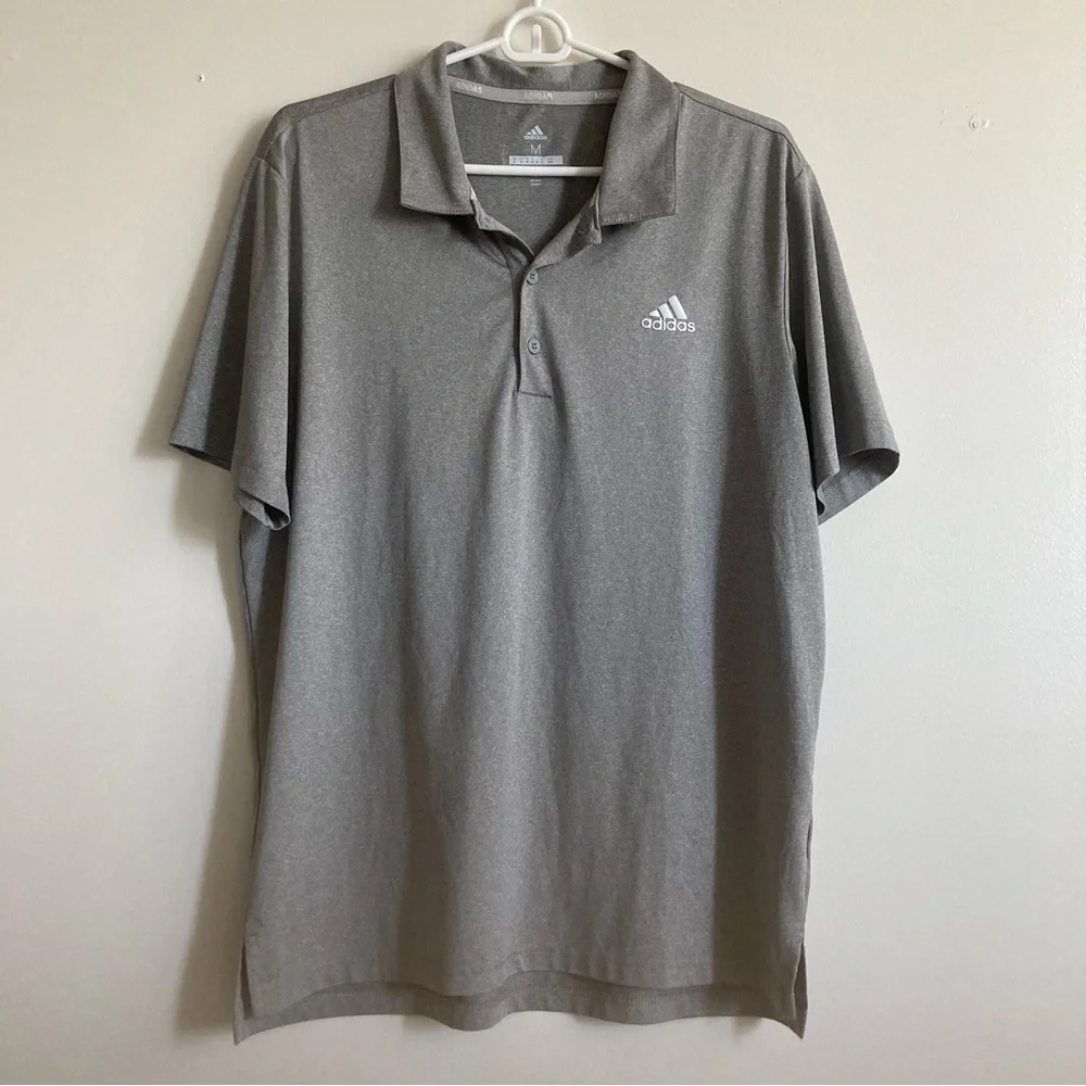 3/$35 ADIDAS gray golf shirt
